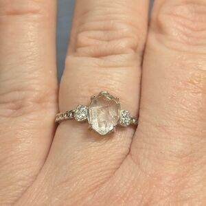 Herkimer Diamond Adjustable 925 Sterling Ring